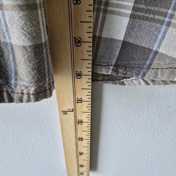 Carhartt Mens Relaxed Fit Plaid Long Sleeve Button Up Shirt XL Tan Brown - Picture 7 of 9